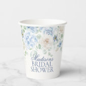 Something Blue Florale Hydrangea Bruiloftsfeest Papieren Bekers (Voorkant)