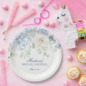 Something Blue Florale Hydrangea Bruiloftsfeest Papieren Bordje (Feest)