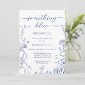 Something Blue French Bridal Shower invitation (Debout devant)