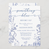 Something Blue French Bridal Shower invitation (Devant / Derrière)