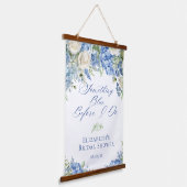 Something Blue Hortensia Bruiloft Backdrop Hangend Wandkleed (Gebogen)