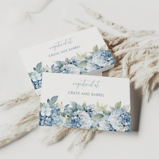 Something Blue Hydrangea Bridal Registry Card Informatiekaartje