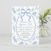 Something Blue Hydrangea Bridal Shower Invitation (Debout devant)