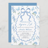 Something Blue Hydrangea Bridal Shower Invitation (Devant / Derrière)