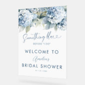 Something Blue Hydrangea Bridal Shower Sign (Angle)