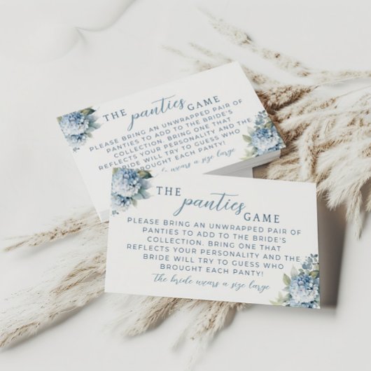Something Blue Hydrangea Panties Game Insert Card Informatiekaartje