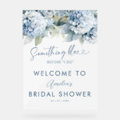 Something Blue Hydrangea Welcome Bridal Shower Acr Acryl Bord (Voorkant)