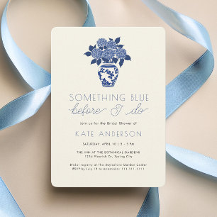 Something Blue Hydrangeas Modern Vrijgezellenfeest Kaart