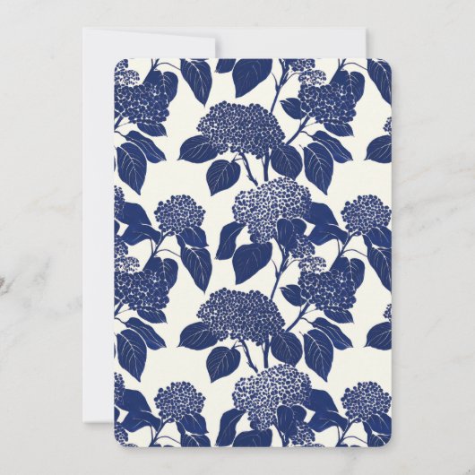 Something Blue Hydrangeas Modern Vrijgezellenfeest Kaart (Achterkant)