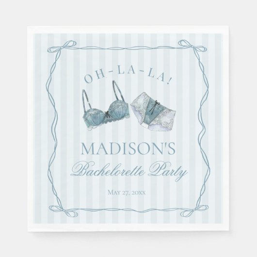 Something Blue Lingerie Shower Bachelorette Party Servet (Voorkant)