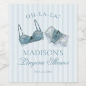 Something Blue Lingerie Shower Bachelorette Party Wijn Etiket (Enkel label)