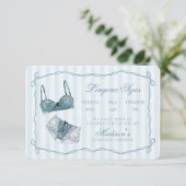 Something Blue Lingerie Sizes Shower Invitation (Debout devant)
