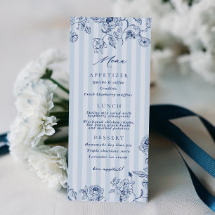Something Blue Menu Bruiloftsfeest Kaart
