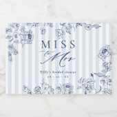 Something Blue Mini Bottle Labels Bridal Shower Sparkling Wijnetiket (Enkel label)