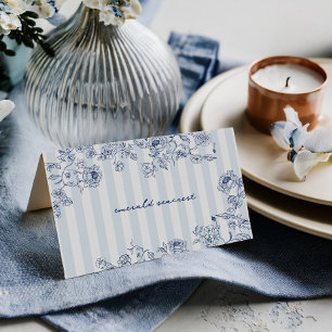 Something Blue Place Card Bruiloftsborrel Naam Ten Bedankkaart