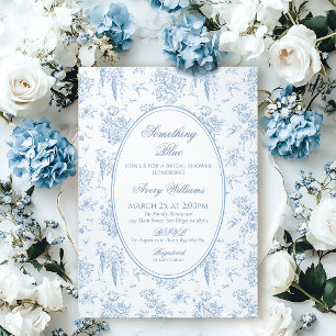 Something Blue Toile Floral Vrijgezellenfeest Kaart