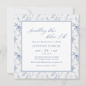 Something Blue Victoriaanse Bruiloftsborrel Kaart (Voorkant)
