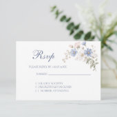 Something Blue Wedding RSVP card (Debout devant)