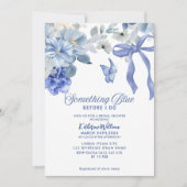 Something Blue White Floral Bow Bridal Shower Kaart (Voorkant)