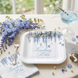 Something Blue Wildflower Bouquet Bridal Shower  Papieren Bordje