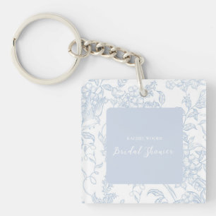 Something Blue Wildflower Bruidsdouche Uitnodiging Sleutelhanger