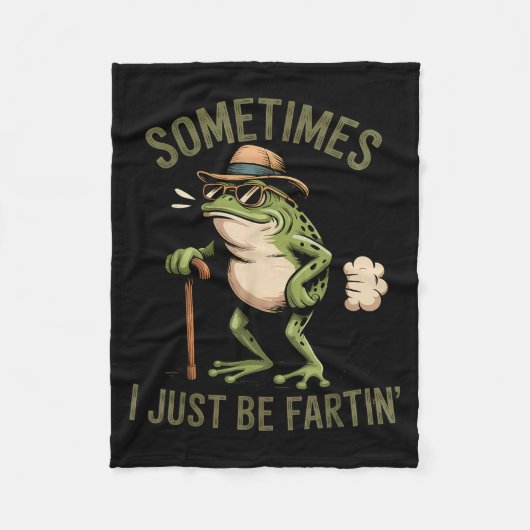 Sometimes I Just Be Fartin' Funny Frog Farting  Fleece Deken (Voorkant)