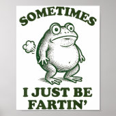 Sometimes I Just Be Fartin' Funny Frog  Poster (Voorkant)