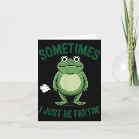 Sometimes I Just Be Farting Frog Christmas Funny F Kaart (Voorkant)