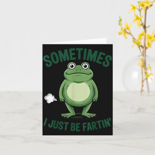 Sometimes I Just Be Farting Frog Christmas Funny F Kaart (Gele Bloem)