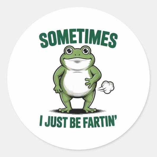 Sometimes I Just Be Farting Frog Christmas Funny F Ronde Sticker (Voorkant)