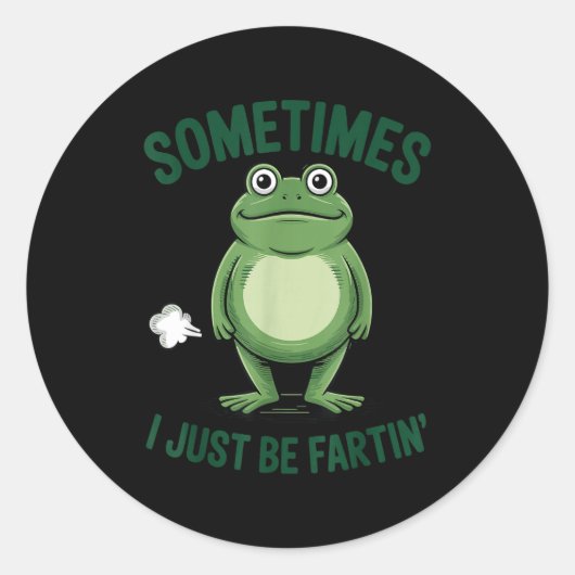 Sometimes I Just Be Farting Frog Christmas Funny F Ronde Sticker (Voorkant)