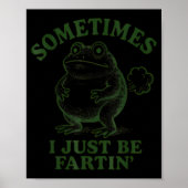 Sometimes I Just Be Farting Funny Frog Poster (Voorkant)