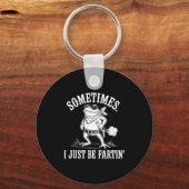 Sometimes I Just Be Farting Funny Frog  Sleutelhanger (Voorkant)