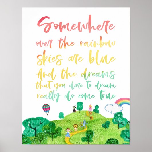 Somewhere Over The Rainbow Muur Kunst Poster (Voorkant)