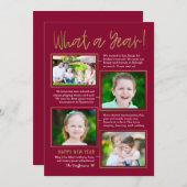 Sommaire de l'année Couleur modifiable Carte photo (Devant / Derrière)