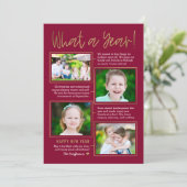 Sommaire de l'année Couleur modifiable Carte photo (Debout devant)