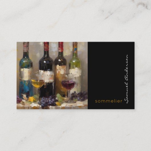 Sommelier Bartender Wine Master Cartes de visite (Devant)