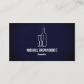 Sommelier Blauwe Wijnfles Visitekaartje (Voorkant)