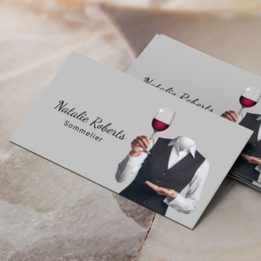 Sommelier Elegante Bartender Professionele Wijn Visitekaartje