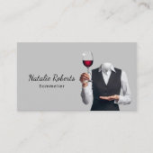 Sommelier Elegante Bartender Professionele Wijn Visitekaartje (Voorkant)