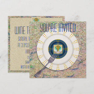 Sommelier Symbol Wine Tasting Invitation Kaart