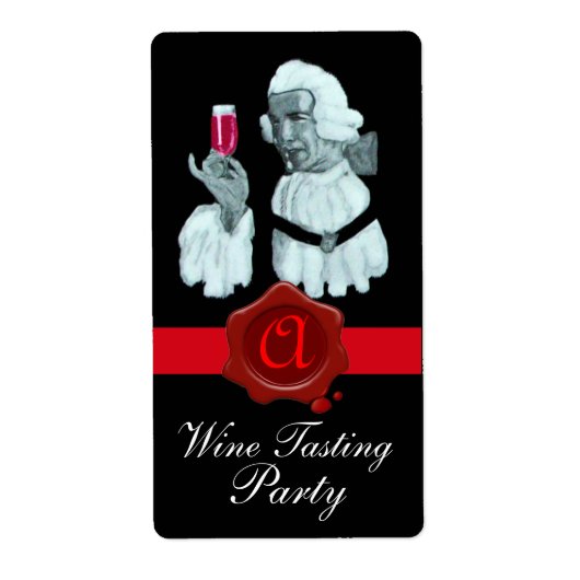 SOMMELIER WIJNBELASTINGPARTIJ, RODE WAXSEAL MONOGR ETIKET (Voorkant)