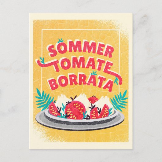 Sommer Tomate Borratta Briefkaart (Voorkant)