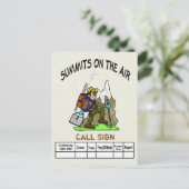 Sommets Sur La Carte QSL Ham Randonnée Cartoon Air (Debout devant)