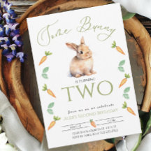 Sommige Bunny 2e verjaardag Wortel Border-