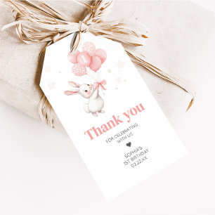 Sommige Bunny Balloon Verjaardagsfeest Favoriete T Cadeaulabel