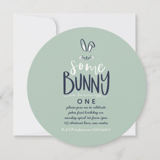 SOMMIGE BUNNY BIRTHDAY PARTIJINVITATIE KAART (Voorkant)