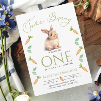 Sommige Bunny First birthday wortelen  Kaart