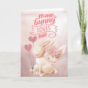 Sommige Bunny houdt van mij Valentijnsdag Pasen Kaart