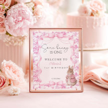 Sommige Bunny is één meisje 1e verjaardag welkom